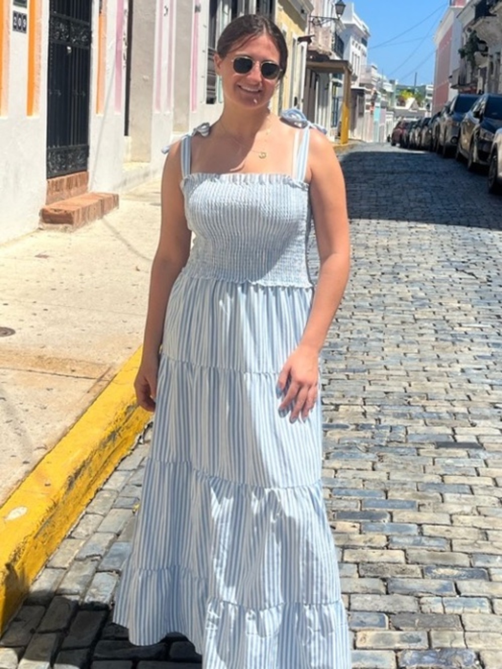 Women’s Rosedress boutique Blue and White Striped Maxi Dress